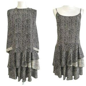 Prose & Poetry $395 2 Piece Spaghetti Strap Flouncy Tiered Dress & Top Set